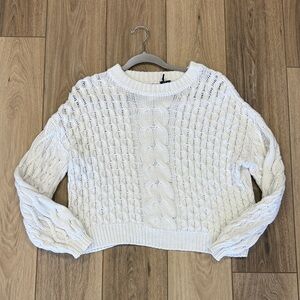 moon & madison Ivory Cable Knit Sweater